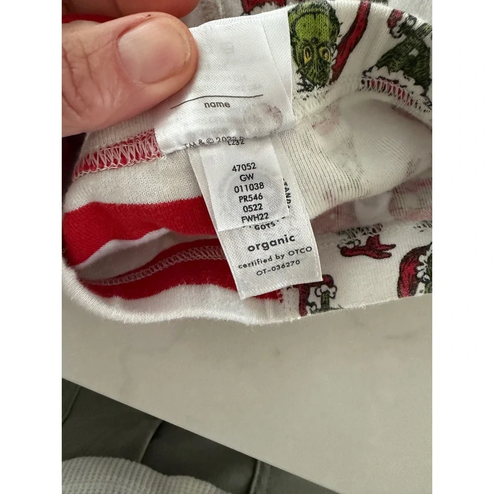 Hanna Andersson Grinch Organic Cotton Pajama Pants Red White Stripe Kids Size 5